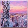 Lapland Finland Winter Impasto Oil Painting Fine Art | Oil And Acrylic Painting in Paintings by Dynasty Artisan. Item made of linen works with contemporary & eclectic & maximalism style