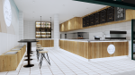 Waters Edge Cafe and Bar | Interior Design by Studio Hiyaku. Item made of synthetic