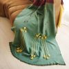 Avocado Green Multi Color Warm Hues Blanket Throw | Linens & Bedding by Studio Variously. Item in minimalism or contemporary style
