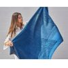 Macaroon Midnight Dark Blue Throw | Linens & Bedding by Studio Variously. Item made of cotton works with modern style