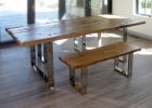 Rustic wood table and benches | Dining Table in Tables by Abodeacious. Item composed of wood and steel