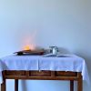 Harbor of Light - Meditative Sculpture Lamp from Reclaimed W | Sculptures by Loom&Drift. Item made of wood & ceramic compatible with minimalism and mid century modern style