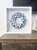 White and blue wall/bookshelf sculpture, framed | Mixed Media by Art By Natasha Kanevski. Item compatible with minimalism and contemporary style