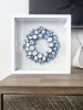 White and blue wall/bookshelf sculpture, framed | Mixed Media by Natasha Kanevski. Item compatible with minimalism and contemporary style