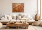 Sienna Meander | Oil And Acrylic Painting in Paintings by Anne Blenker. Item composed of canvas in modern style