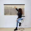 Straight gray lines-Zorke 34-minimalist decor wall art | Macrame Wall Hanging in Wall Hangings by Olivia Fiber Art. Item composed of wood and wool in minimalism or mid century modern style