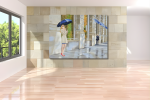 Raincoat Lady - Giclee Prints | Paintings by Michelle Keib Art. Item made of paper