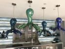 Octopus Chandelier | Chandeliers by Anchor Bend Glassworks. Item composed of brass and glass in contemporary or coastal style