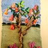 Angel Trumpet Tree | Embroidery in Wall Hangings by PEGGY OBERLIN/Bohograndmapeg/Story Tale Weaving. Item made of birch wood with cotton works with boho & contemporary style