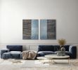 Bronze and Sky | Mixed Media in Paintings by Jessie Bloom Studio. Item composed of linen compatible with mid century modern and contemporary style