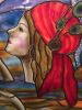 Sophia, stained glass fortune teller | Glasswork in Wall Treatments by Celinder's Glass Design | Psychic Readings by Dorothy in Newport Beach. Item composed of glass