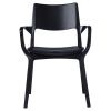 Post-Modern Style Aurora Chair in Sculpted Black Ebonized | Armchair in Chairs by SIMONINI. Item made of walnut with leather