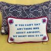 ivory velvet GOSSIP GIRL handmade toss pillow | Pillows by Mommani Threads. Item made of fabric works with traditional & transitional style