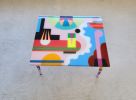 Modern Resin Side Table – Abstract Colorful Wood End Table | Coffee Table in Tables by Epoxy Coffee Table Shop. Item made of wood