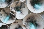 Porcelain Wall Sculpture, 14 Pieces Set, Green-Turquoise | Wall Hangings by SevaCeramics | The Ritz-Carlton, Half Moon Bay in Half Moon Bay. Item made of ceramic compatible with japandi style