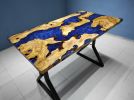 Olive Epoxy Pub Table - Dining Room Resin Table | Dining Table in Tables by LuxuryEpoxyFurniture. Item made of wood & metal compatible with country & farmhouse and modern style