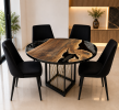 Luxury Round Black Epoxy Dining Table Top | Tables by Innovative Home Decors. Item composed of wood compatible with country & farmhouse and art deco style