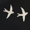 Black And White Hand Stitched Swallows | Art & Wall Decor by Elizabeth Prince Ceramics