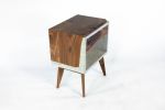 Tall Dwarf | Nightstand in Storage by Curly Woods. Item made of oak wood & concrete compatible with mid century modern and industrial style