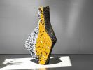 Large Brutalist Concrete Floor Vase, Textured Art Object | Sculptures by Donatas Žukauskas. Item composed of cement and paper in minimalism or contemporary style