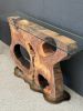 One of a kind Hawaiian mango live edge console table | Tables by Natural Wood Edge Creations by Rick Griggs. Item composed of wood and metal in contemporary style