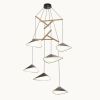 Emily V6 Oxid | Chandeliers by MOSS Objects. Item made of oak wood with fabric works with minimalism & mid century modern style
