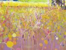 Transcendent Springtime, semi-abstract landscape with hare | Oil And Acrylic Painting in Paintings by Gill Bustamante. Item made of canvas works with boho & contemporary style