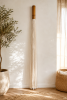 Single Bamboo Fiber Art Wall Module for Custom Installations | Sculptures by Olivia Fiber Art. Item composed of bamboo and wool in minimalism or japandi style
