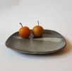 Set of Four Square Wabi Sabi Black Ceramic Dinner Plates | Dinnerware by ShellyClayspot. Item composed of ceramic