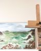 Against the Rocks | Oil And Acrylic Painting in Paintings by Mara G. Szyp. Item made of canvas & synthetic compatible with coastal style