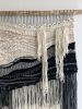 Wall Hanging "Echo in Black & White" | Macrame Wall Hanging in Wall Hangings by Tissage Sauvage. Item composed of wood and cotton in boho or japandi style