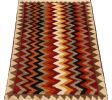 Vintage Gabbeh Persian Tribal Rug in Vibrant Chevron Pattern | Area Rug in Rugs by Rug and Kilim
