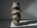 Black Stone Floor Vase - Monolith Series in Bio Concrete | Vases & Vessels by Donatas Žukauskas. Item made of cement & paper compatible with contemporary and japandi style