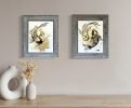 Koi fish painting, framed, small size | Drawing in Paintings by Oplyart. Item made of paper compatible with mid century modern and japandi style