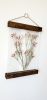 Light Pink pressed flower art frame, earthy dry flower art | Pressing in Art & Wall Decor by Studio Wildflower. Item made of walnut & brass compatible with boho and mid century modern style