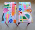 Hand Painted Retro Design Furniture,Colorful Resin Art Table | Coffee Table in Tables by Epoxy Coffee Table Shop. Item made of wood works with boho & mid century modern style