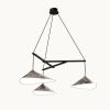Emily Group of Three Pendant Light Oxid | Chandeliers by MOSS Objects. Item made of oak wood & steel compatible with contemporary and modern style