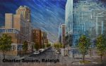 Charter Square Commission | Oil And Acrylic Painting in Paintings by Harris Design Studios | Charter Square in Raleigh. Item made of canvas
