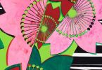 "Chanteuse" oil and acrylic on canvas mounted on panel, 36"  x 75", 92 cm x 190 c | Oil And Acrylic Painting in Paintings by Margaret Lanzetta. Item made of synthetic