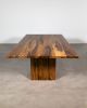 Wood Twin Pedestal Modern Dining Table by Costantini Design | Tables by Costantini Design. Item composed of wood