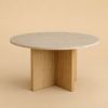Travertine and Oak Dining Table - HAKATA by Lebanto | Tables by Lebanto. Item made of oak wood with marble works with minimalism & contemporary style
