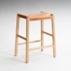Saddle Counter Stool with Slung Leather Seat | Chairs by Christopher Solar Design. Item made of oak wood with brass works with mid century modern & contemporary style