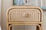 Phoenix Rattan Bedside Table | Tables by Hastshilp. Item made of wood