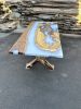 Epoxy Resin Dining Table | Live Edge Conference Table | Tables by Tinella Collection. Item composed of walnut in boho or minimalism style