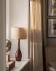 Hand Turned Walnut Table Lamp | Lamps by ColombeFurniture | Lwowska Studios in Warszawa. Item composed of walnut and linen