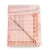 Silica Rose In Shades of Salmon Pink Gray Stripes Pattern So | Throw in Linens & Bedding by Studio Variously. Item in minimalism or contemporary style