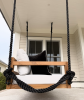Outdoor Porch Swing Bed | Bimini Teak Swing Daybed | Couches & Sofas by ModHaven. Item in coastal or modern style