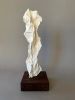 Velo Antico (Ancient Veil) - Small Plaster Sculpture | Sculptures by Lutz Hornischer - Sculptures in Wood & Plaster. Item composed of walnut & ceramic compatible with contemporary and industrial style