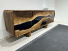 Black Walnut Epoxy Resin Sideboard - Custom Wooden Cabinet | Storage by Tinella Collection. Item made of wood works with minimalism & contemporary style