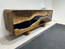 Black Walnut Epoxy Resin Sideboard - Custom Wooden Cabinet | Storage by Tinella Wood. Item made of wood works with minimalism & contemporary style